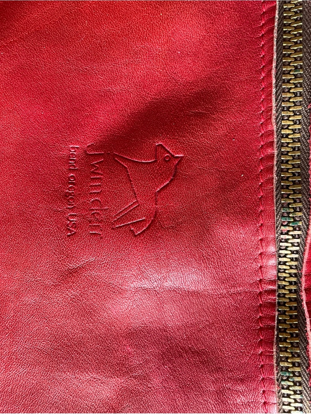 JWM Derr Red Leather Handbag handmade in Bend, Oregon